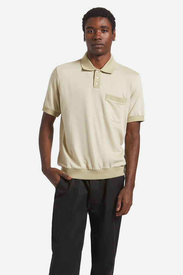 Brixton Weekend Herringbone Polo Whitecap/Elm