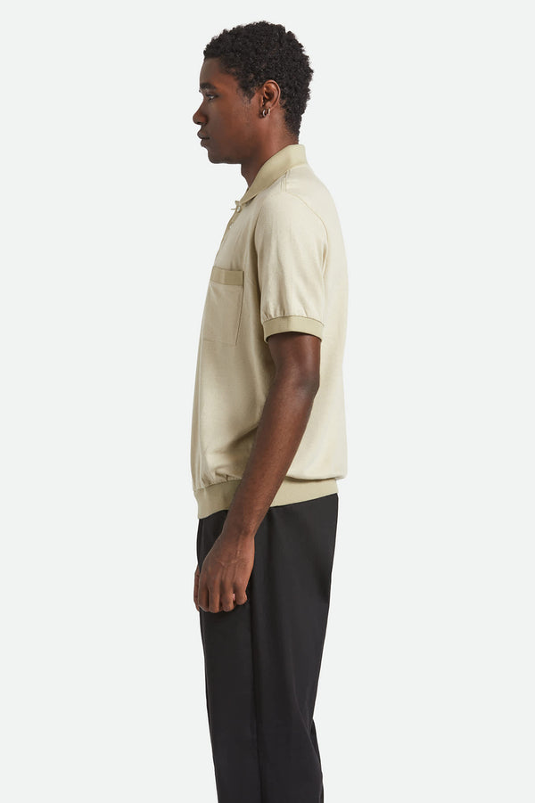 Brixton Weekend Herringbone Polo Whitecap/Elm
