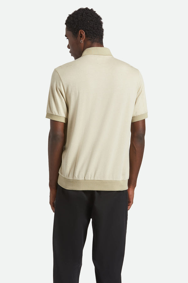 Brixton Weekend Herringbone Polo Whitecap/Elm