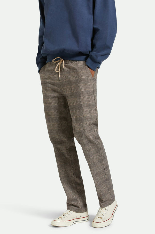 Brixton Broadway Houndstooth E-waist Relaxed Pant Brown/Cream Houndstooth