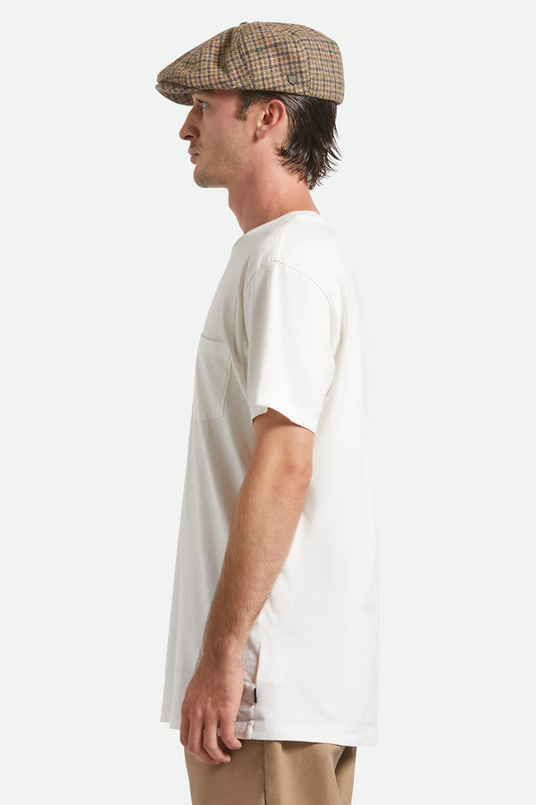 Brixton Brood Newsboy Cap Oatmeal/Charcoal Houndstooth