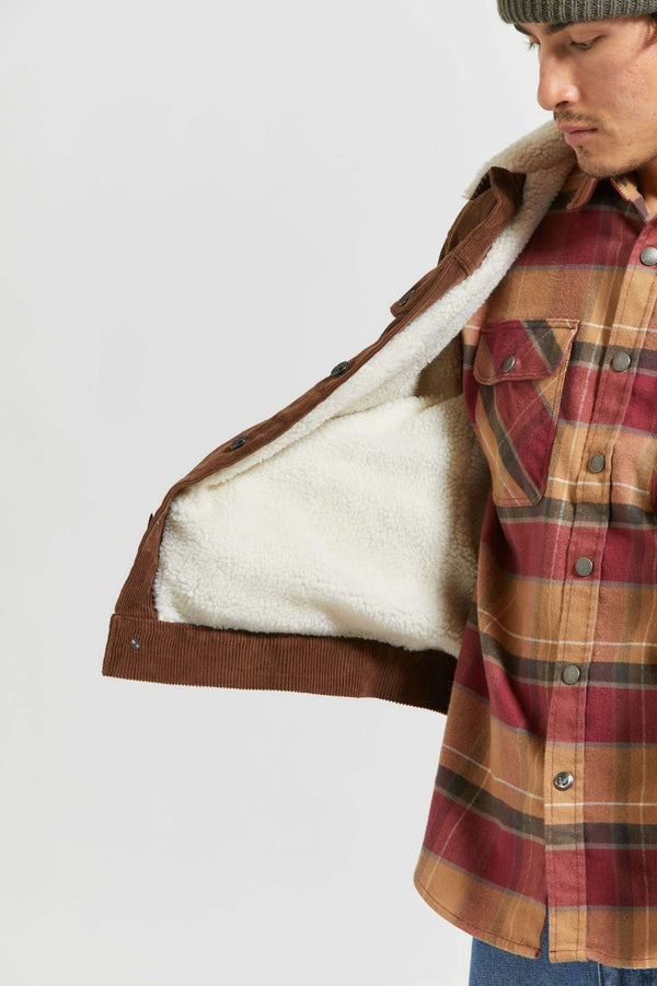 Brixton Cable Sherpa Lined Trucker Jacket Pinecone Brown