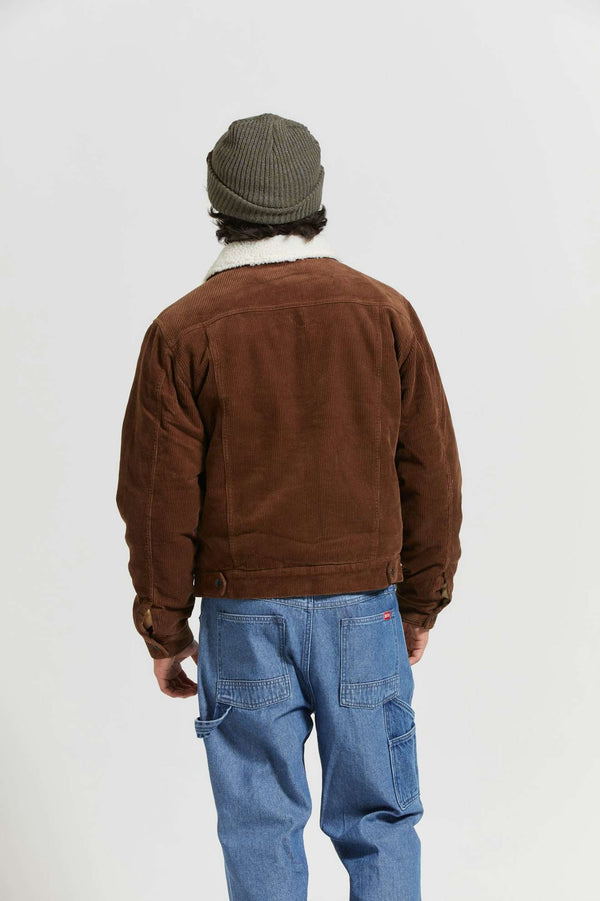 Brixton Cable Sherpa Lined Trucker Jacket Pinecone Brown