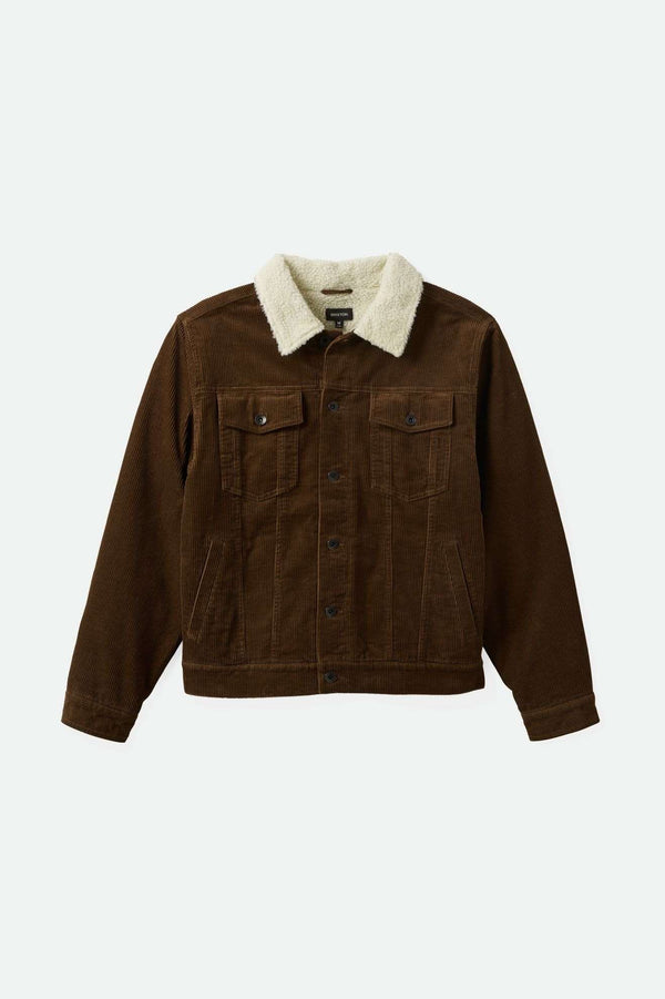 brixton Cable Sherpa Lined Trucker Jacket Pinecone Brown