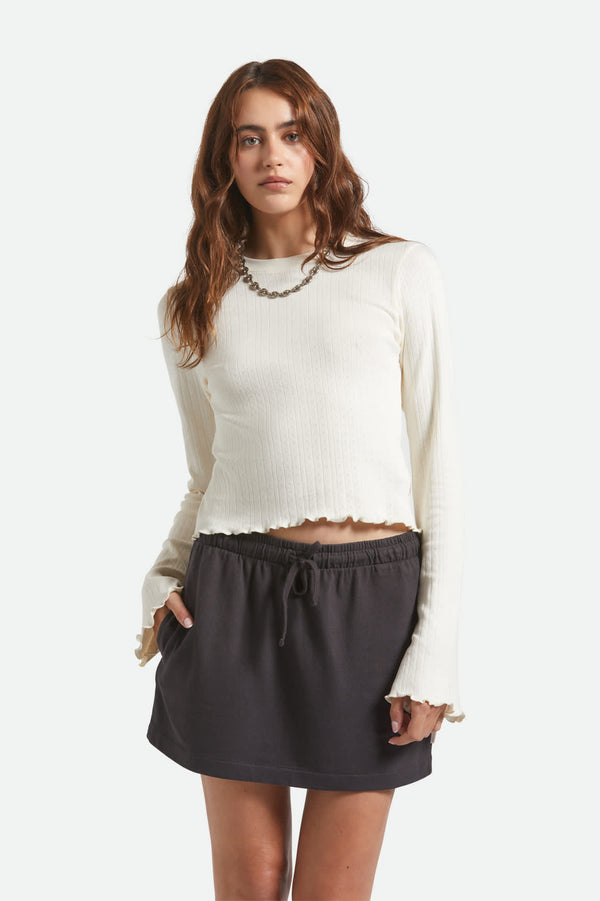 brixton Carefree Organic Garment Dye Lounge Skirt Black