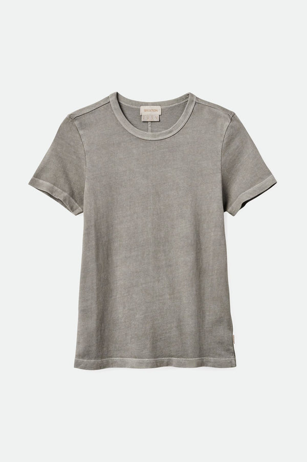 Brixton Carefree Organic Garment Dye Slim Crew T-Shirt Washed Black