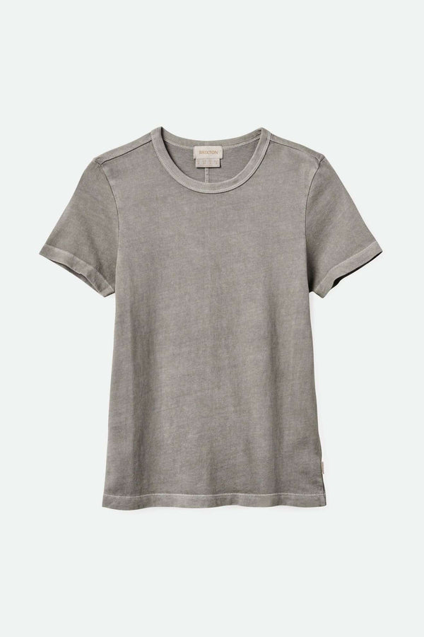 Brixton Carefree Organic Garment Dye Slim Crew T-Shirt Washed Black