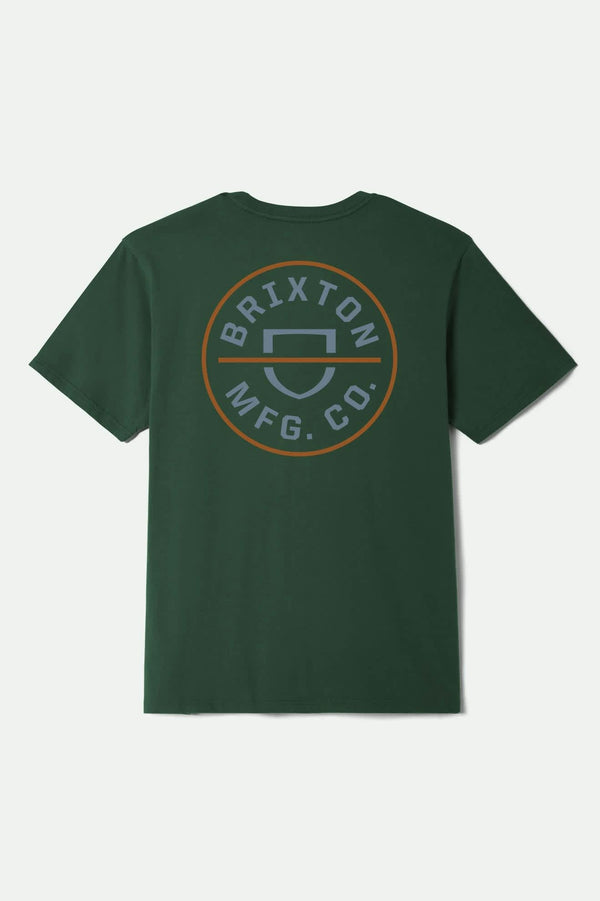 brixton Crest Ii Short T-Shirt Forest Green/Rust/Grey Blue