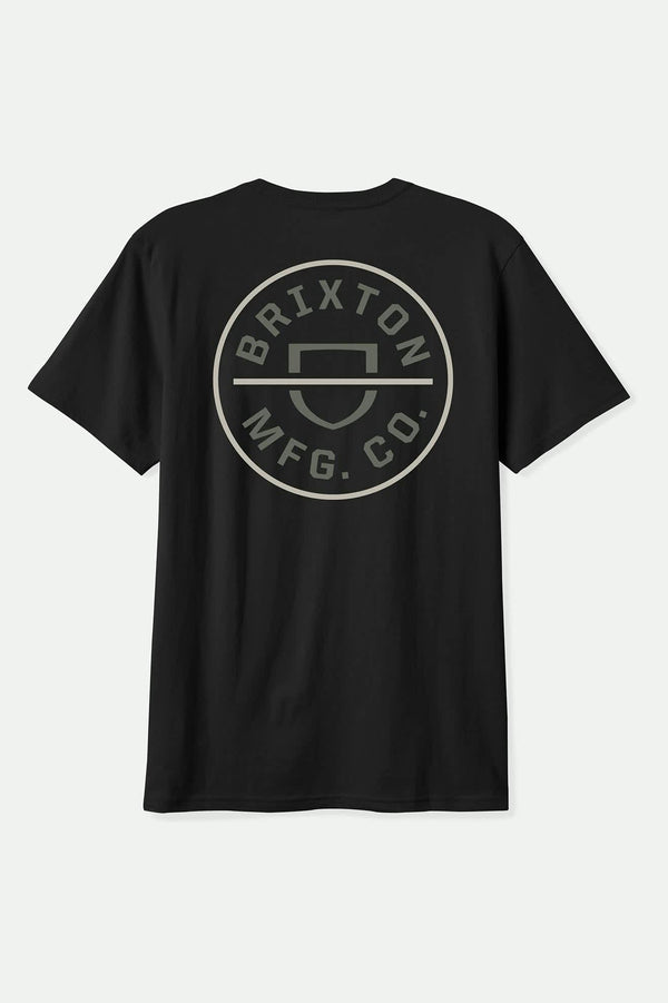 brixton Crest Ii Standard T-Shirt Black/Dark Sage/Warm Grey