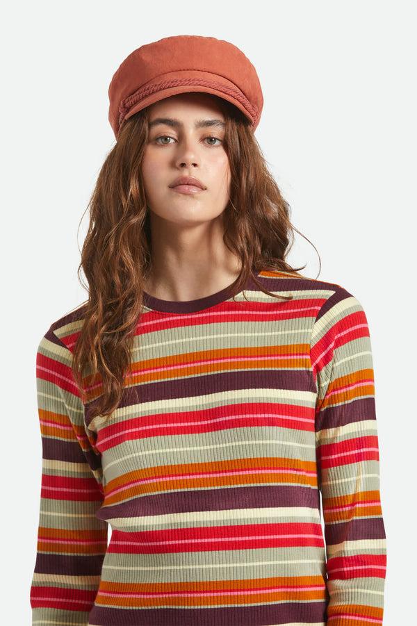 Brixton Fiddler Fisherman Cap Terracota Brushed Satin