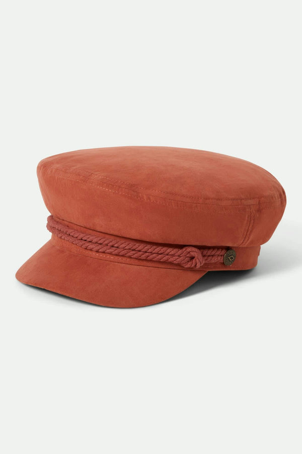 brixton Fiddler Fisherman Cap Terracota Brushed Satin