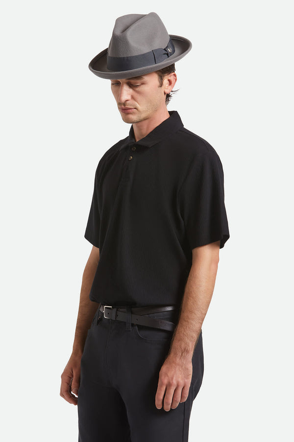 Brixton Horton Convertabrim Packable Fedora Grey/Charcoal