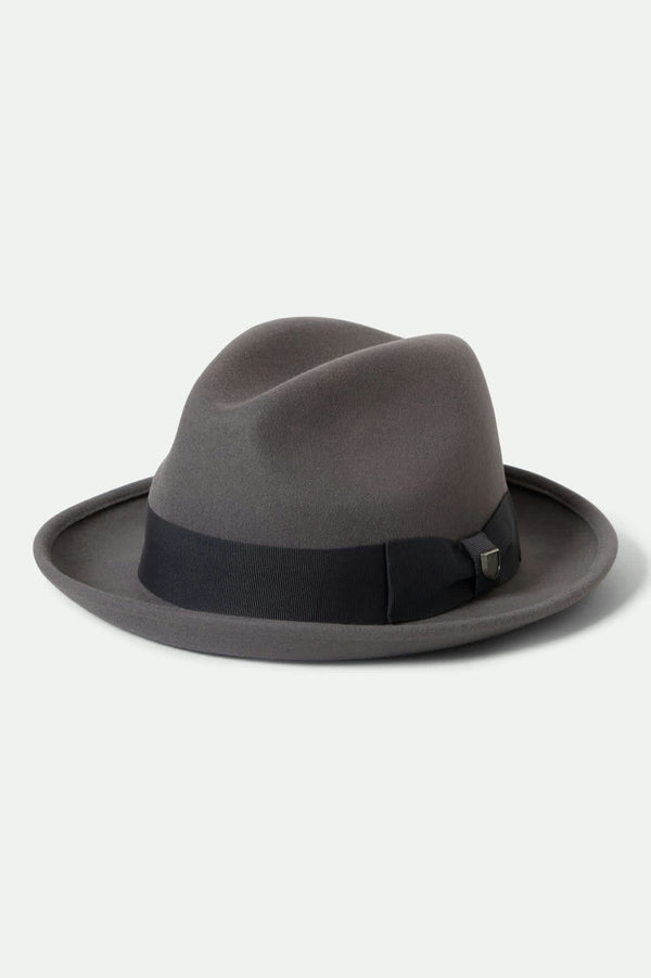 brixton Horton Convertabrim Packable Fedora Grey/Charcoal