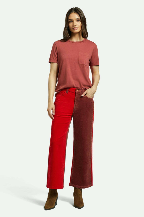 brixton Margo Cropped 5-Pocket Pant Cowhide/Mars Red Cord