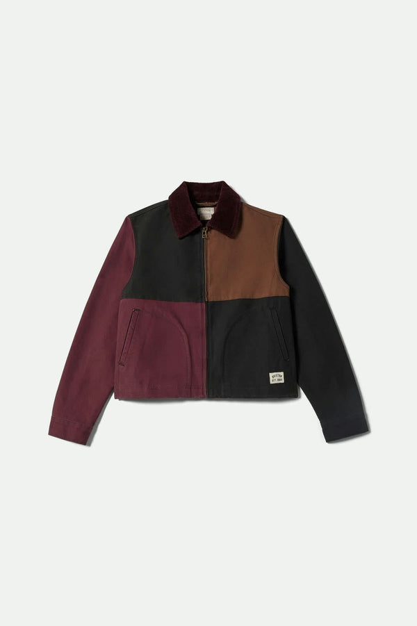 Brixton Mechanic Women'S Garage Jacket Port/Black/Pinecone Brown