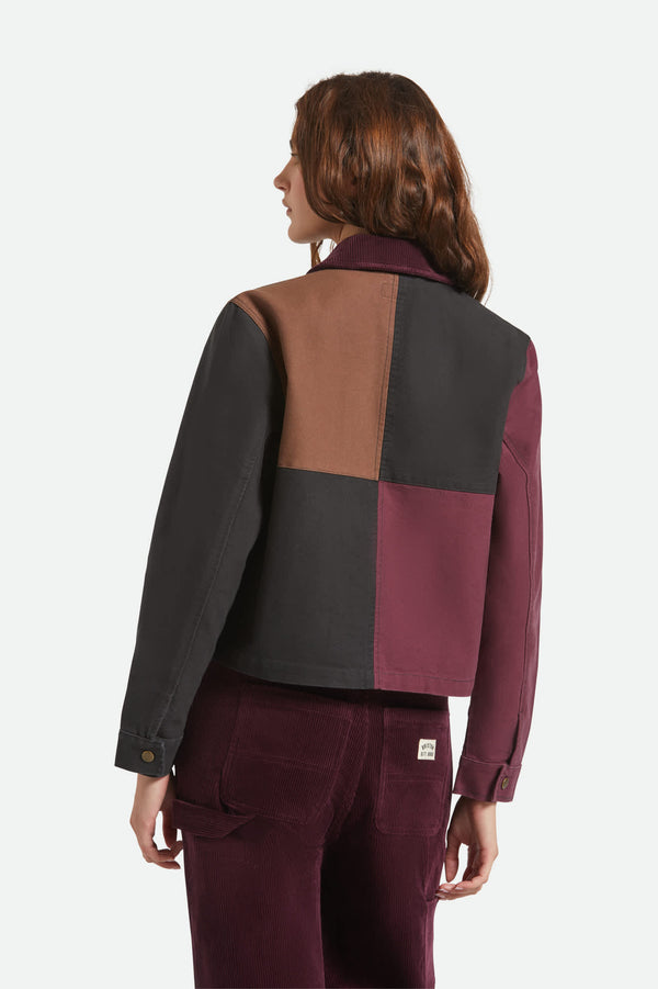 Brixton Mechanic Women'S Garage Jacket Port/Black/Pinecone Brown