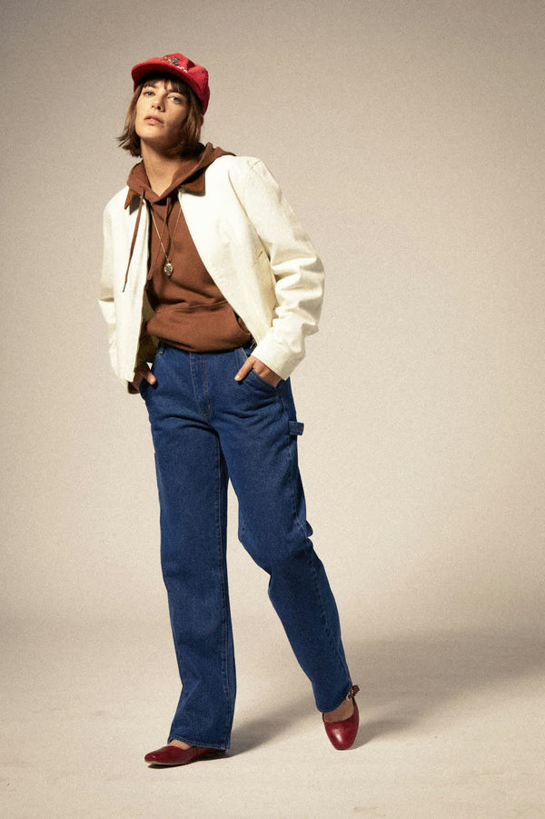 Brixton Mechanics Women's Garage Zip Jacket Egret White