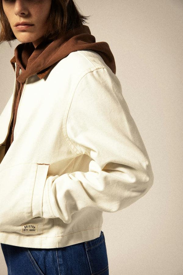 Brixton Mechanics Women's Garage Zip Jacket Egret White