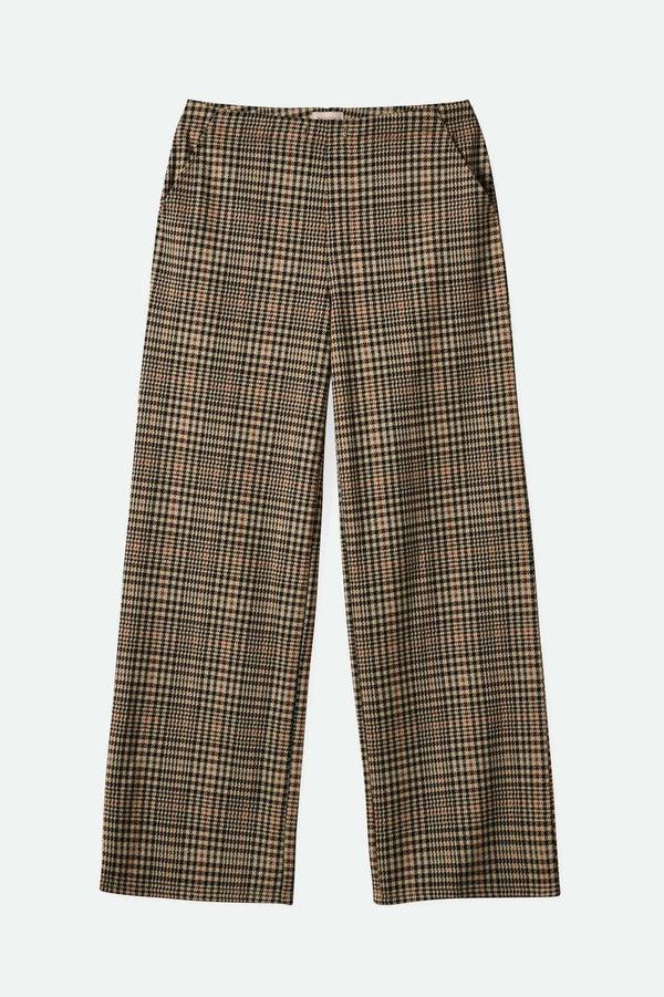 Brixton Menswear Plaid Leisure Trouser Pant Winter White/Black Plaid