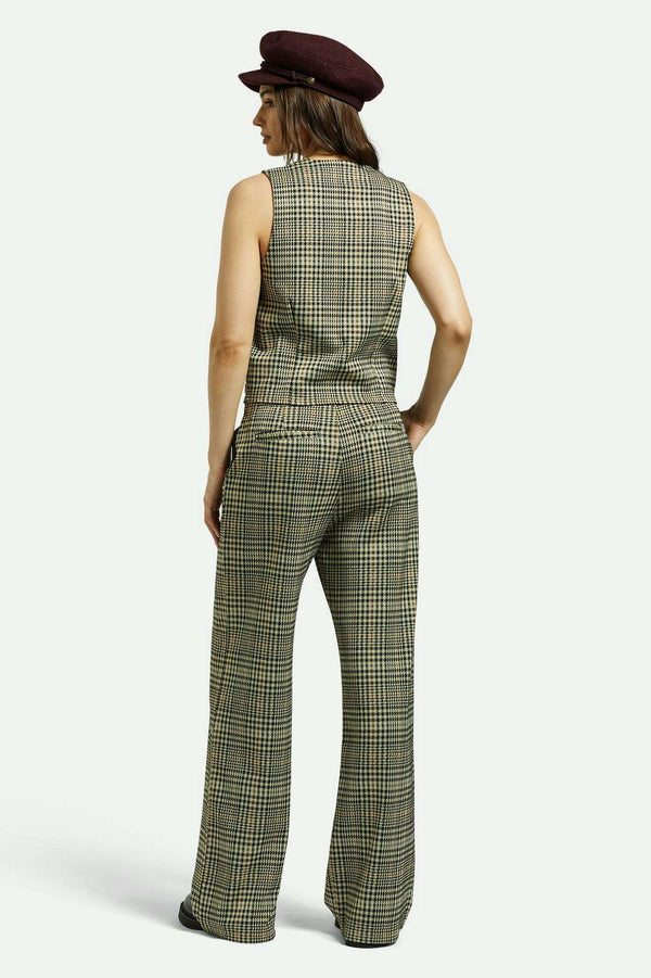 Brixton Menswear Plaid Leisure Trouser Pant Winter White/Black Plaid