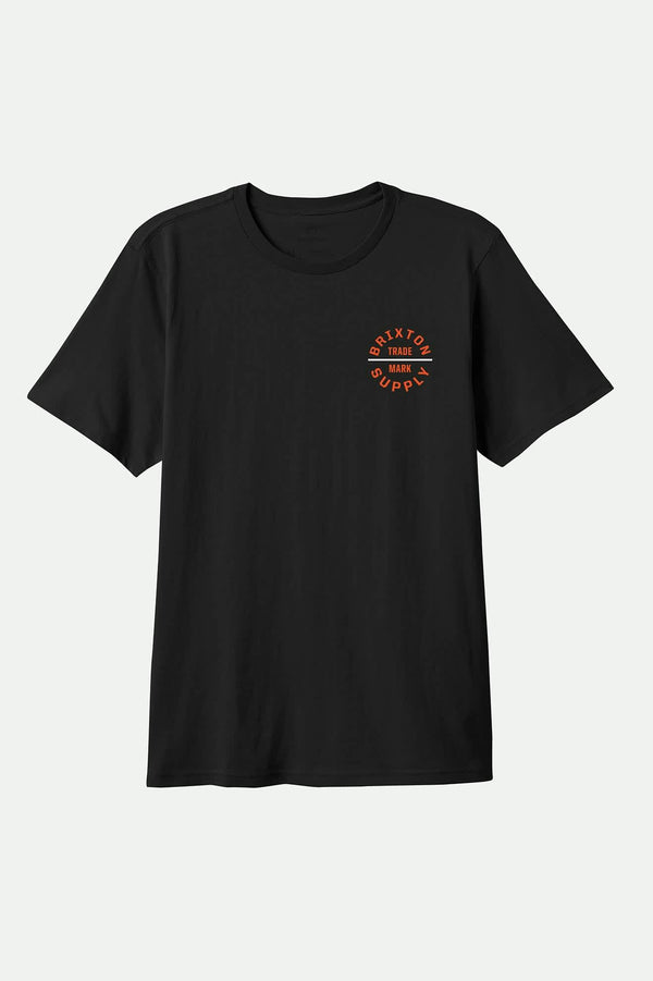 Brixton Oath V Standard T-Shirt Black/Classic Orange/White
