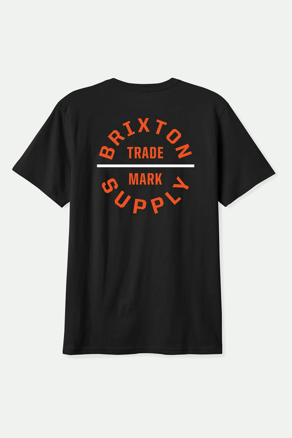 brixton Oath V Standard T-Shirt Black/Classic Orange/White
