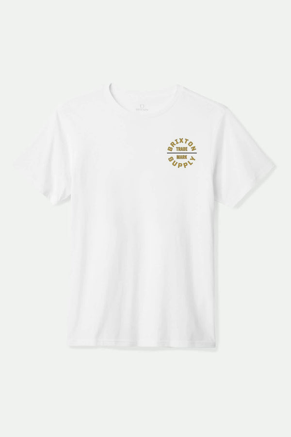 Brixton Oath V Standard T-Shirt White/Mustard/Charcoal