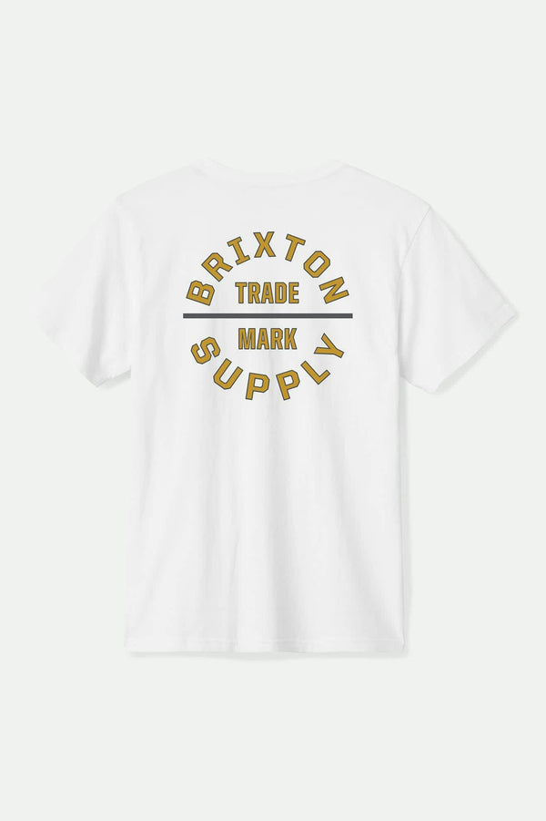 brixton Oath V Standard T-Shirt White/Mustard/Charcoal