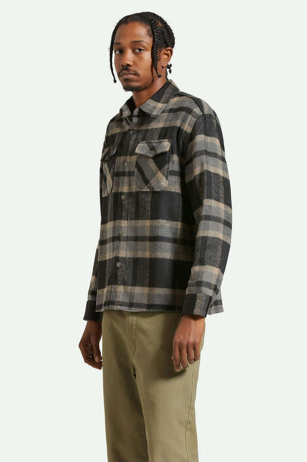 Brixton Selden Soft Brushed Flannel Overshirt Black/Charcoal