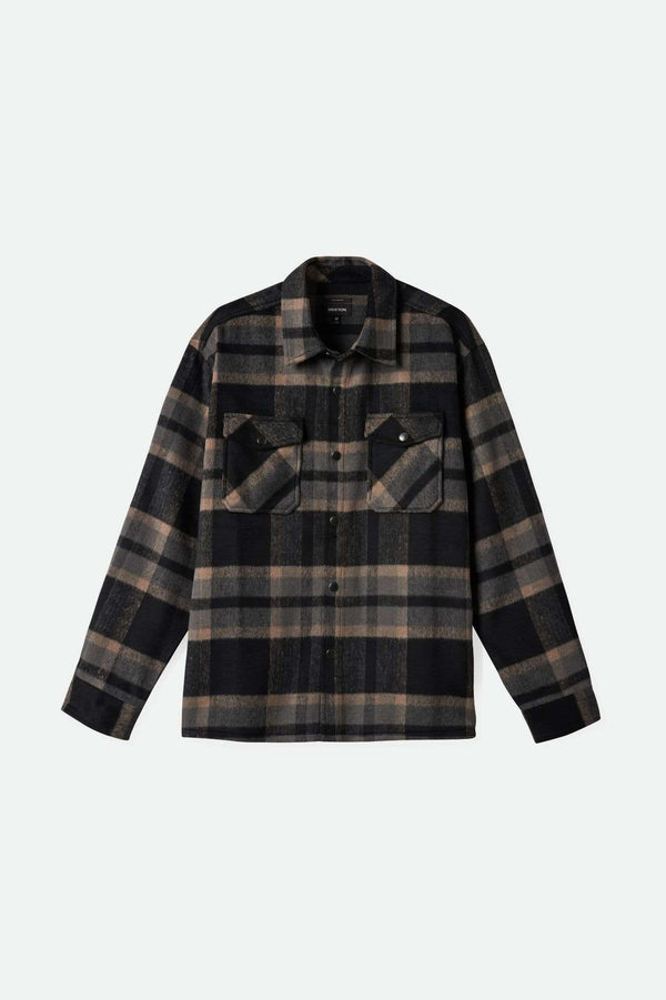 brixton Selden Soft Brushed Flannel Overshirt Black/Charcoal