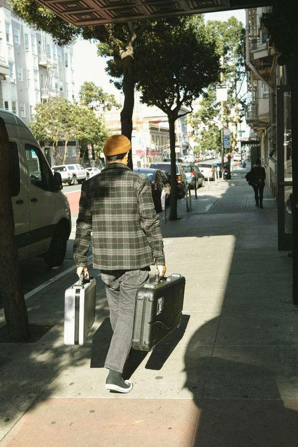 Brixton Shop Menswear Chore Coat Black/Charcoal Plaid