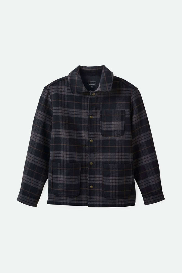 brixton Shop Menswear Chore Coat Black/Charcoal Plaid