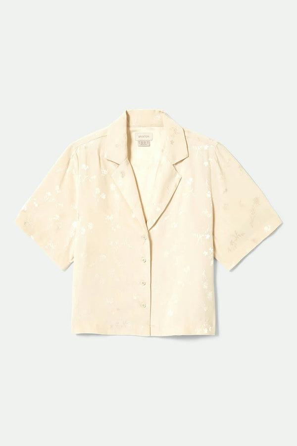Brixton Silky Jacquard Button Down Whitecap Floral Jacquard