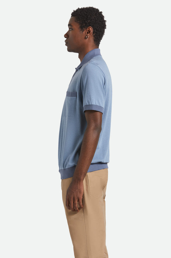Brixton Weekend Herringbone Polo Borrow Blue/Berring Sea
