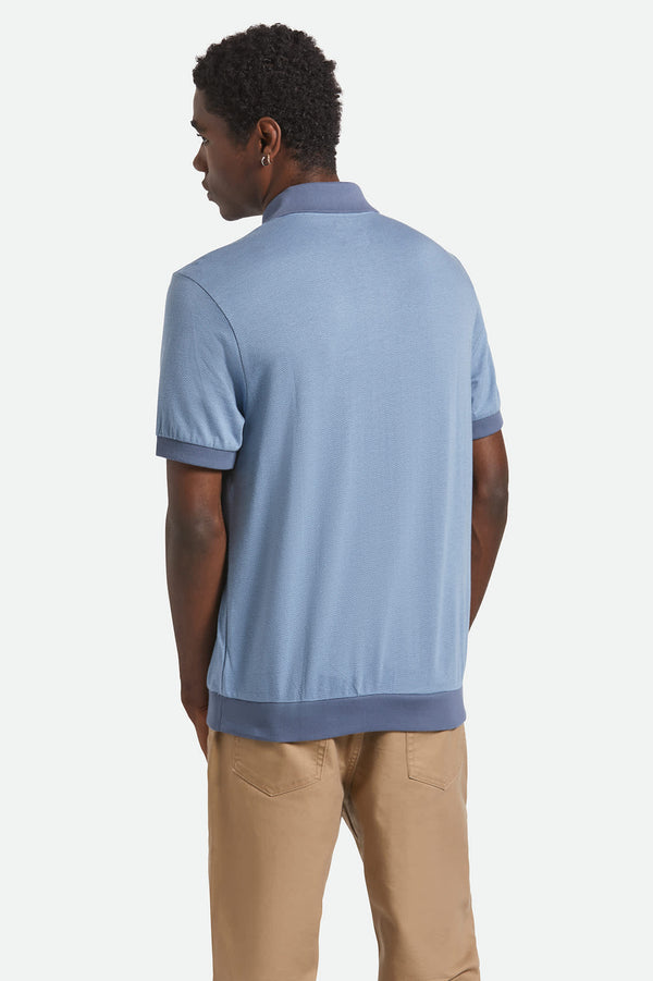 Brixton Weekend Herringbone Polo Borrow Blue/Berring Sea