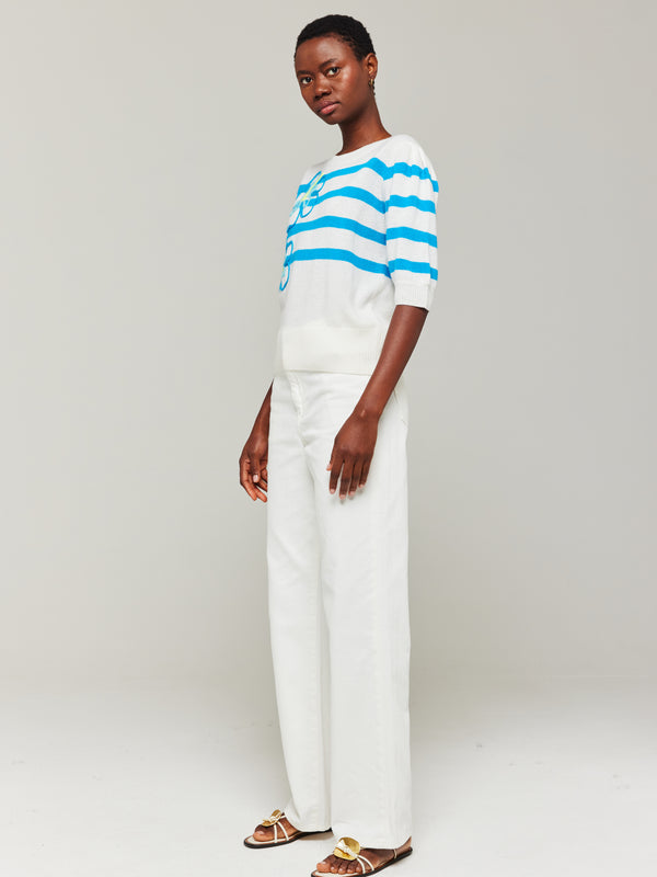 Brodie Aloha Cashmere Stripe Tee