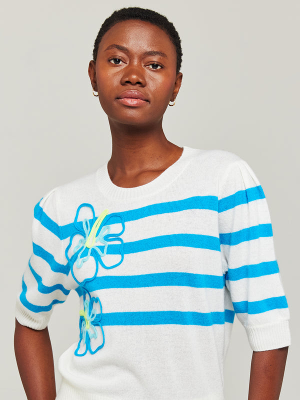 Brodie Aloha Cashmere Stripe Tee
