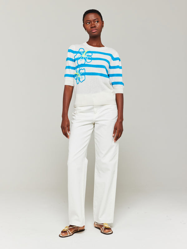 brodie Aloha Cashmere Stripe Tee