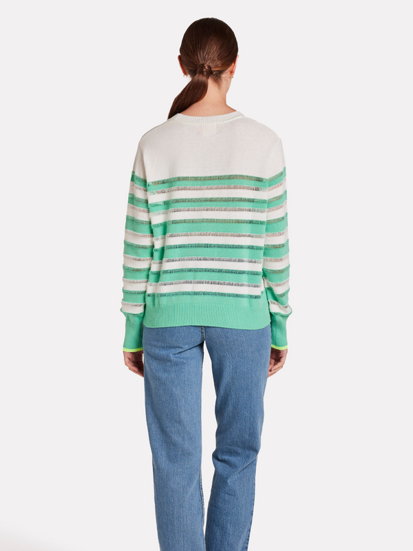 Brodie Beach Stripe Crew MENTHOL STRIPES