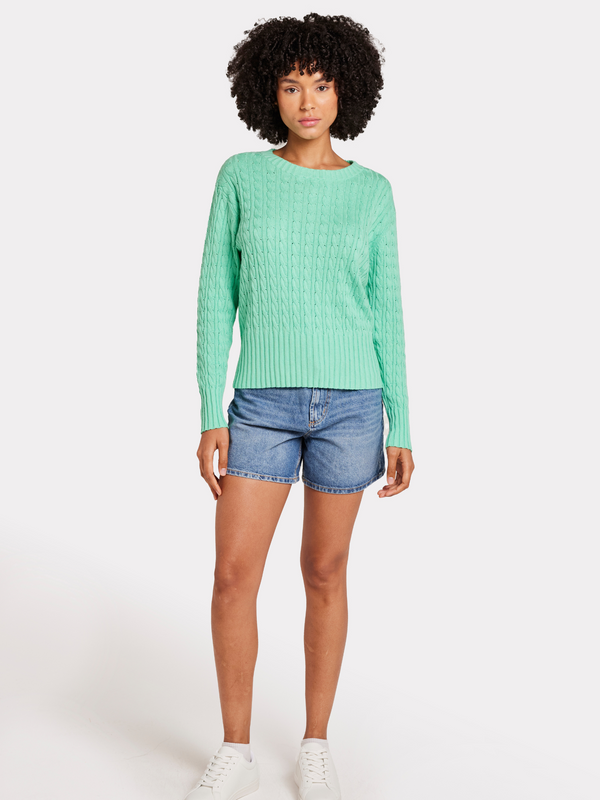 Brodie Carly Cable Crew MENTHOL