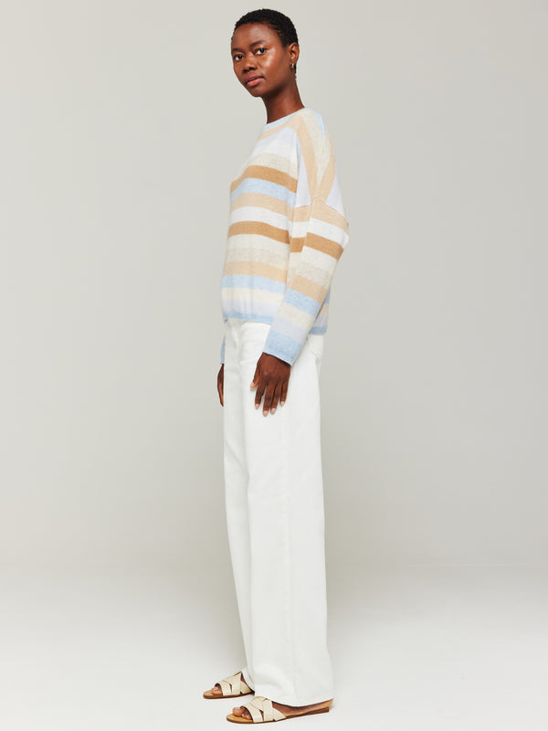 Brodie Doris Stripe Cashmere Jumper SAILOR BLUE