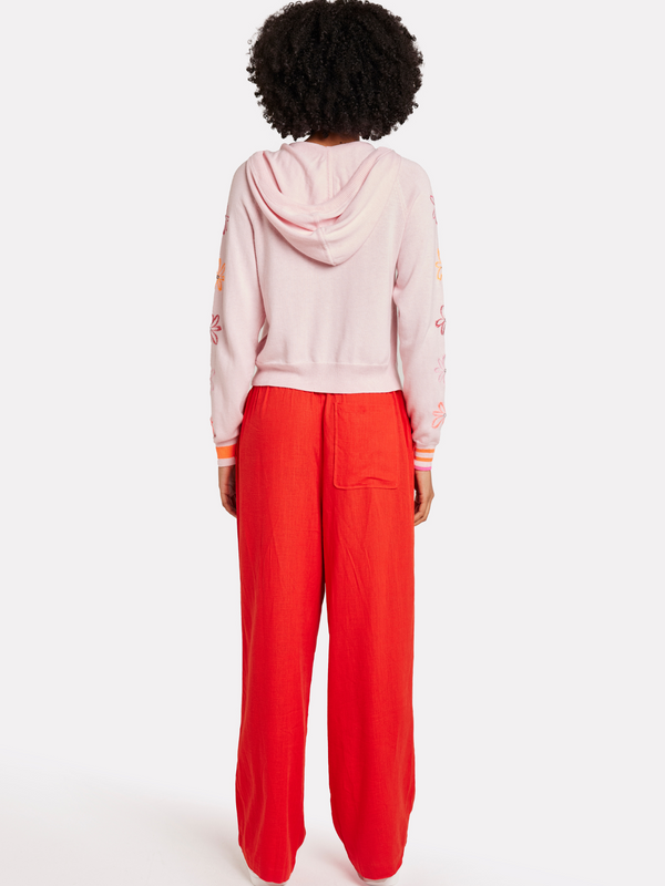 Brodie Floral Embroidery Hoodie ROSE PETAL