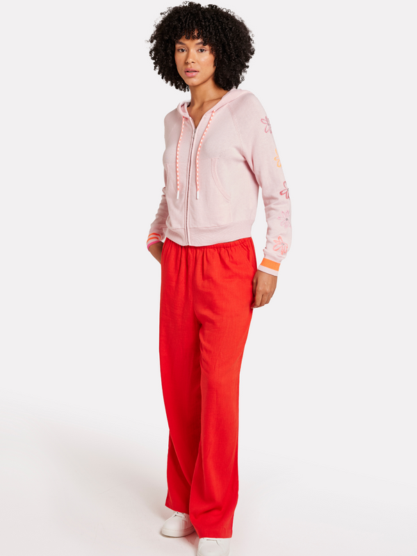 Brodie Floral Embroidery Hoodie ROSE PETAL