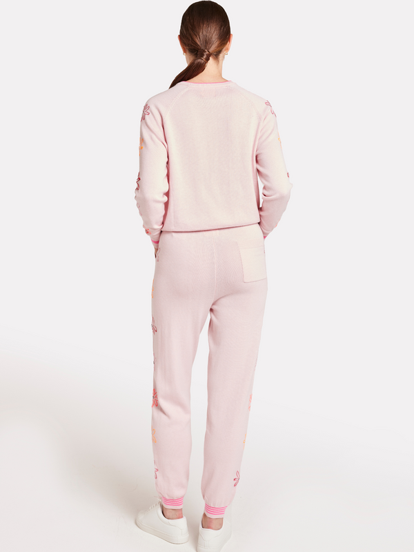 Brodie Floral Embroidery Joggers ROSE PETAL