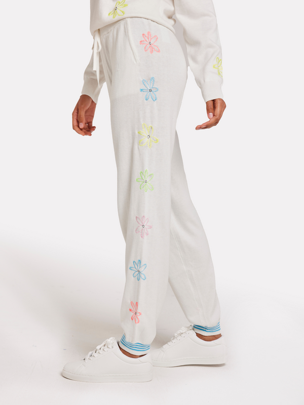 Brodie Floral Embroidery Joggers ROSE PETAL