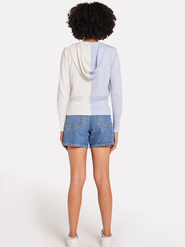 Brodie Half And Half Fitted Hoodie FROST BLUE