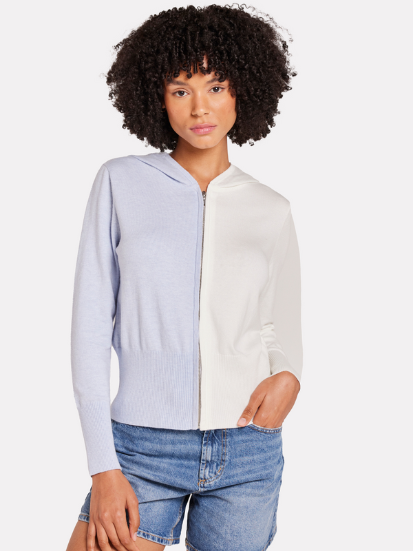 brodie Half and Half Fitted Hoodie FROST BLUE