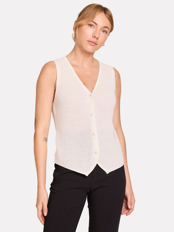 brodie Knitted Waistcoat WHITE