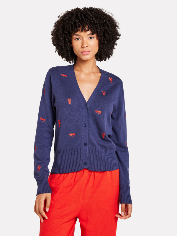 brodie Lobster Embroidery Cardigan HELLO SAILOR