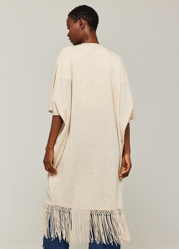 Brodie Macrame Trim Cashmere Kimono